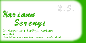 mariann serenyi business card