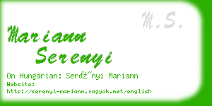 mariann serenyi business card